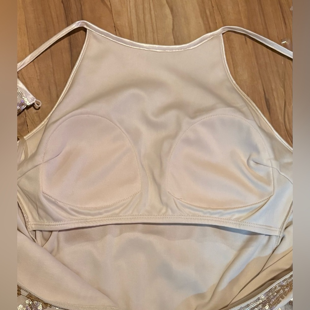 EUC, Sequin Hearts Gold Sequin Halter Minidress, Size Junior’s 3 - Picture 5 of 10